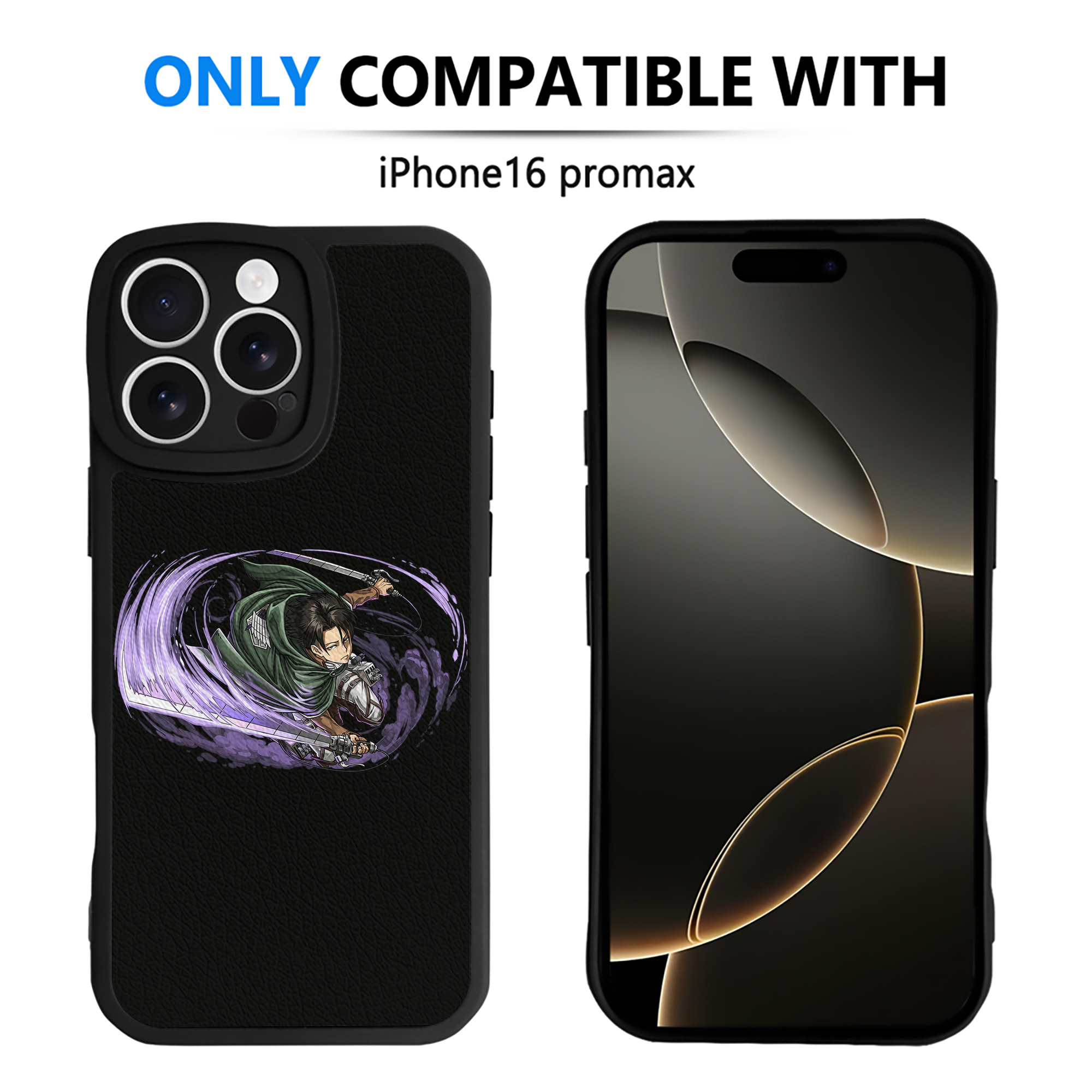 （画像用） 進撃の巨人 リヴァイ·アッカーマン Attack on Titan Levi Ackerman 【iPhone 16シリーズ対応】シリコンスマホケース（レザー調） 材質：シリコン